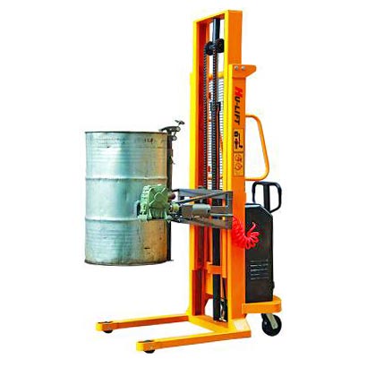 二级门架半电动多功能油桶搬运车 